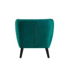 Fauteuil SCANDI En Velours Vert Avec Pieds En Bois -Meuble Déco Soldes fauteuil scandi velours vert 79 x 82 cm 3