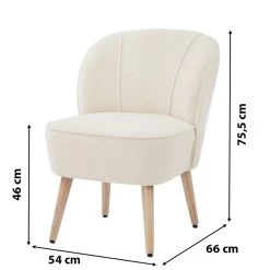 Fauteuil TIVOLI Tissu Bouclette Beige -Meuble Déco Soldes fauteuil tivoli en teddy beige 5