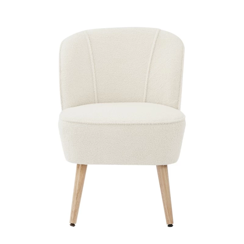 Fauteuil TIVOLI Tissu Bouclette Blanc 3 Fauteuil TIVOLI Tissu Bouclette Blanc – Image 3