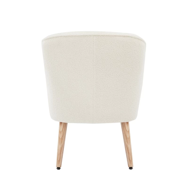 Fauteuil TIVOLI Tissu Bouclette Blanc 4 Fauteuil TIVOLI Tissu Bouclette Blanc – Image 4