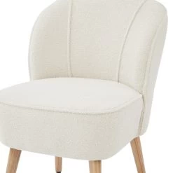 Fauteuil TIVOLI Tissu Bouclette Blanc 10 Fauteuil TIVOLI Tissu Bouclette Blanc -Meuble Déco Soldes fauteuil tivoli en teddy blanc 4