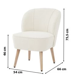 Fauteuil TIVOLI Tissu Bouclette Blanc 11 Fauteuil TIVOLI Tissu Bouclette Blanc -Meuble Déco Soldes fauteuil tivoli en teddy blanc 5