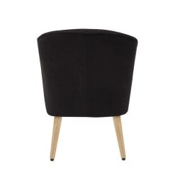 Fauteuil TIVOLI Tissu Bouclette Noir -Meuble Déco Soldes fauteuil tivoli en teddy noir 3