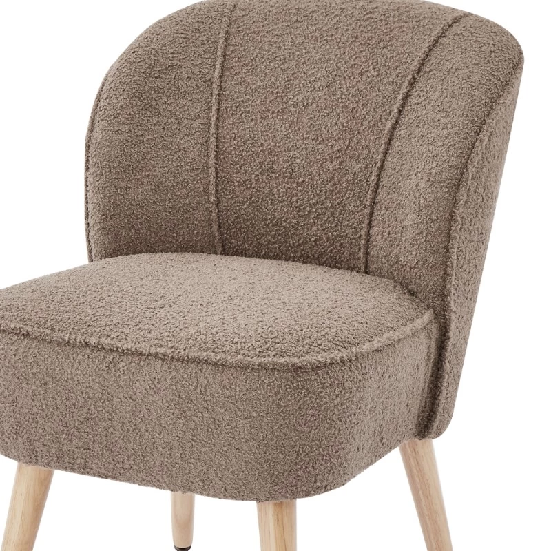 Fauteuil TIVOLI Tissu Bouclette Taupe 5 Fauteuil TIVOLI Tissu Bouclette Taupe – Image 5