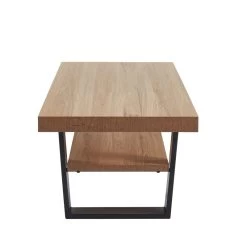 Table Basse FELIX Effet Chêne Et Métal Noir Double Plateau 9 Table Basse FELIX Effet Chêne Et Métal Noir Double Plateau -Meuble Déco Soldes felix06 table basse 1 etagere et pieds en metal melamine 4