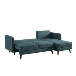 Canapé D'angle IDAHO En Tissu Bleu Vert Convertible -Meuble Déco Soldes idahoancvtxblvr canape angle 2