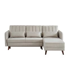 Canapé D'angle IDAHO En Tissu Sable Convertible -Meuble Déco Soldes idahoancvtxsable canape angle 4