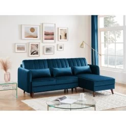 Canapé D'angle IDAHO En Velours Bleu Convertible 10 Canapé D'angle IDAHO En Velours Bleu Convertible -Meuble Déco Soldes idahoancvvvbleu canape angle 3