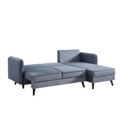 Canapé D'angle IDAHO En Velours Gris Convertible -Meuble Déco Soldes idahoancvvvgr canape angle 2