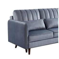 Canapé D'angle IDAHO En Velours Gris Convertible -Meuble Déco Soldes idahoancvvvgr canape angle 5