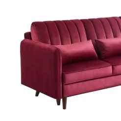 Canapé D'angle IDAHO En Velours Rouge Bordeaux Convertible -Meuble Déco Soldes idahoancvvvrg canape angle 6