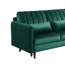 Canapé D'angle IDAHO En Velours Vert Convertible -Meuble Déco Soldes idahoancvvvvert canape angle 6