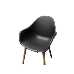 Lot 4 Chaises De Jardin KIRA En Plastique Et Pieds Bois Coloris Noir 10 Lot 4 Chaises De Jardin KIRA En Plastique Et Pieds Bois Coloris Noir -Meuble Déco Soldes kira4nr lot 4 chaises noir 3