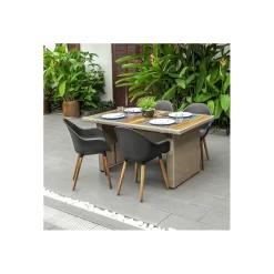 Lot 4 Chaises De Jardin KIRA En Plastique Et Pieds Bois Coloris Noir 13 Lot 4 Chaises De Jardin KIRA En Plastique Et Pieds Bois Coloris Noir -Meuble Déco Soldes kira4nr lot 4 chaises noir 6