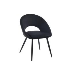 Chaise LEONIE Velours Noir Pieds En Métal Noir 8 Chaise LEONIE Velours Noir Pieds En Métal Noir -Meuble Déco Soldes leonie chaise en velours noir 2
