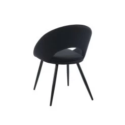Chaise LEONIE Velours Noir Pieds En Métal Noir 10 Chaise LEONIE Velours Noir Pieds En Métal Noir -Meuble Déco Soldes leonie chaise en velours noir 4