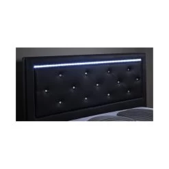 Lit à Led FILIP Simili Noir Et Strass 140x190 Sommier Inclus -Meuble Déco Soldes lit a led filip 140x190cm 4