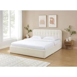 Lit Coffre ANDRE Tissu Bouclette écru 180x200 Sommier Inclus 10 Lit Coffre ANDRE Tissu Bouclette écru 180x200 Sommier Inclus -Meuble Déco Soldes lit coffre andre tissu bouclettes ecru 180x200 sommier inclus 1