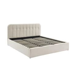 Lit Coffre ANDRE Tissu Bouclette écru 180x200 Sommier Inclus 12 Lit Coffre ANDRE Tissu Bouclette écru 180x200 Sommier Inclus -Meuble Déco Soldes lit coffre andre tissu bouclettes ecru 180x200 sommier inclus 3