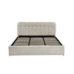 Lit Coffre ANDRE Tissu Bouclette écru 180x200 Sommier Inclus 14 Lit Coffre ANDRE Tissu Bouclette écru 180x200 Sommier Inclus -Meuble Déco Soldes lit coffre andre tissu bouclettes ecru 180x200 sommier inclus 5