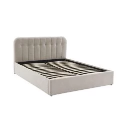 Lit Coffre ANDRE Velours Beige Sable 160x200 Sommier Inclus -Meuble Déco Soldes lit coffre andre velours beige sable 160x200 sommier inclus 4