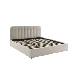 Lit Coffre ANDRE Velours Beige Sable 180x200 Sommier Inclus -Meuble Déco Soldes lit coffre andre velours beige sable 180x200 sommier inclus 3