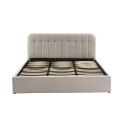 Lit Coffre ANDRE Velours Beige Sable 180x200 Sommier Inclus -Meuble Déco Soldes lit coffre andre velours beige sable 180x200 sommier inclus 5