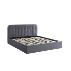 Lit Coffre ANDRE Velours Gris Anthracite Sommier 180x200 Inclus -Meuble Déco Soldes lit coffre andre velours gris anthracite sommier 180x200cm inclus 4