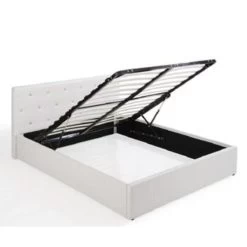 Lit Coffre BAHIA Simili Blanc 160x200 Sommier Inclus 9 Lit Coffre BAHIA Simili Blanc 160x200 Sommier Inclus -Meuble Déco Soldes lit coffre bahia 160x200 4