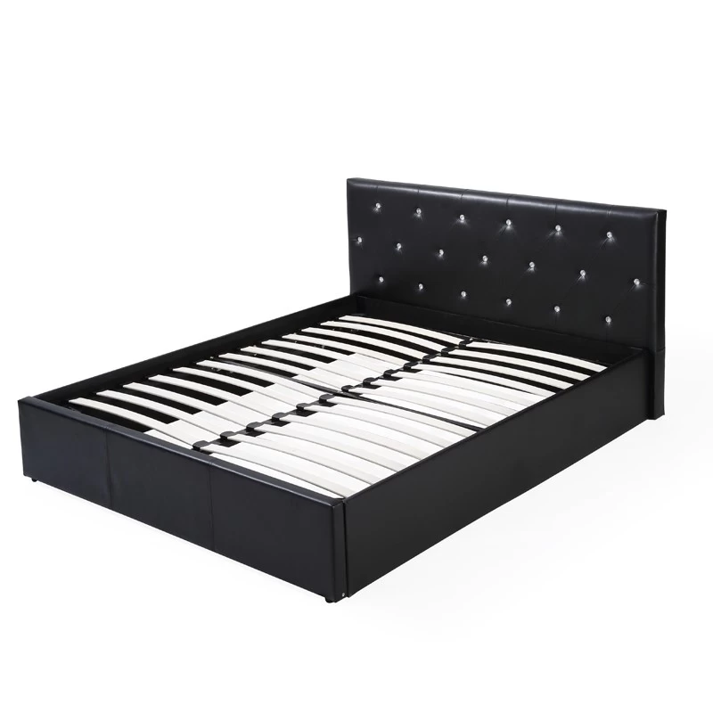 Lit Coffre BAHIA Simili Noir 160x200 Sommier Inclus 4 Lit Coffre BAHIA Simili Noir 160x200 Sommier Inclus – Image 4