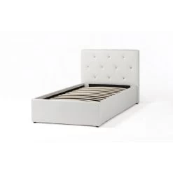 Lit Coffre Enfant BAHIA Simili Blanc 90x190 Sommier Inclus -Meuble Déco Soldes lit coffre enfant bahia 3