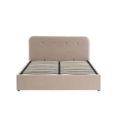 Lit Coffre KNUT Velours Beige Sable 160x200 Sommier Inclus -Meuble Déco Soldes lit coffre knut velours beige sable 160x200 sommier inclus 4