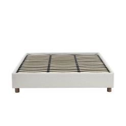 Lit Coffre KORALL Tissu Bouclette écru 180x200 Sommier Inclus -Meuble Déco Soldes lit coffre korall tissu bouclettes ecru 180x200 sommier inclus 7