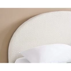 Lit Coffre OLAF Tissu Bouclette écru 160x200 Sommier Inclus -Meuble Déco Soldes lit coffre olaf laine bouclee ecru 160x200 sommier inclus 3