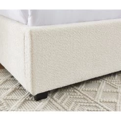 Lit Coffre OLAF Tissu Bouclette écru 160x200 Sommier Inclus -Meuble Déco Soldes lit coffre olaf laine bouclee ecru 160x200 sommier inclus 4