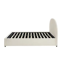 Lit Coffre OLAF Tissu Bouclette écru 160x200 Sommier Inclus -Meuble Déco Soldes lit coffre olaf laine bouclee ecru 160x200 sommier inclus 8