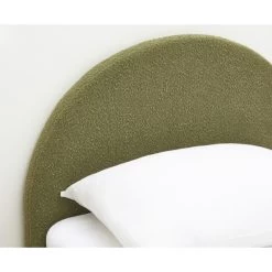 Lit Coffre OLAF Tissu Bouclette Kaki 90x190 Sommier Inclus -Meuble Déco Soldes lit coffre olaf laine bouclee kaki 90x190 sommier inclus 4