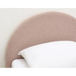 Lit Coffre OLAF Tissu Bouclette Rose 90x190 Sommier Inclus -Meuble Déco Soldes lit coffre olaf laine bouclee rose 90x190 sommier inclus 4