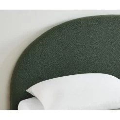 Lit Coffre OLAF Tissu Bouclette Vert Forêt 160x200 Sommier Inclus -Meuble Déco Soldes lit coffre olaf laine bouclee vert fonce 160x200 sommier inclus 3