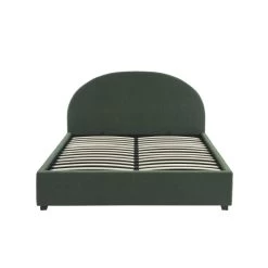 Lit Coffre OLAF Tissu Bouclette Vert Forêt 160x200 Sommier Inclus -Meuble Déco Soldes lit coffre olaf laine bouclee vert fonce 160x200 sommier inclus 8