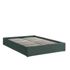 Lit Coffre SAKURA Velours Vert Forêt 160x200 Sommier Inclus -Meuble Déco Soldes lit coffre sakura velours vert foret 160x200 sommier inclus 2