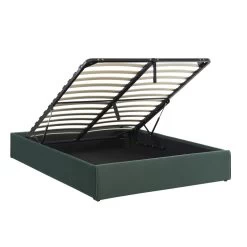 Lit Coffre SAKURA Velours Vert Forêt 160x200 Sommier Inclus -Meuble Déco Soldes lit coffre sakura velours vert foret 160x200 sommier inclus 3