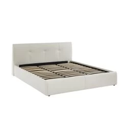 Lit Coffre SEGURO Simili Blanc 180x200 Sommier Inclus -Meuble Déco Soldes lit coffre seguro simili blanc 180x200 sommier inclus 4
