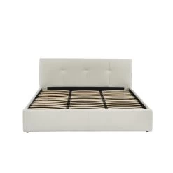 Lit Coffre SEGURO Simili Blanc 180x200 Sommier Inclus -Meuble Déco Soldes lit coffre seguro simili blanc 180x200 sommier inclus 6