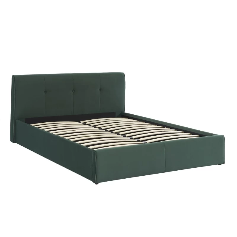 Lit Coffre SEGURO Velours Vert Forêt 140x190 Sommier Inclus 5 Lit Coffre SEGURO Velours Vert Forêt 140x190 Sommier Inclus – Image 5