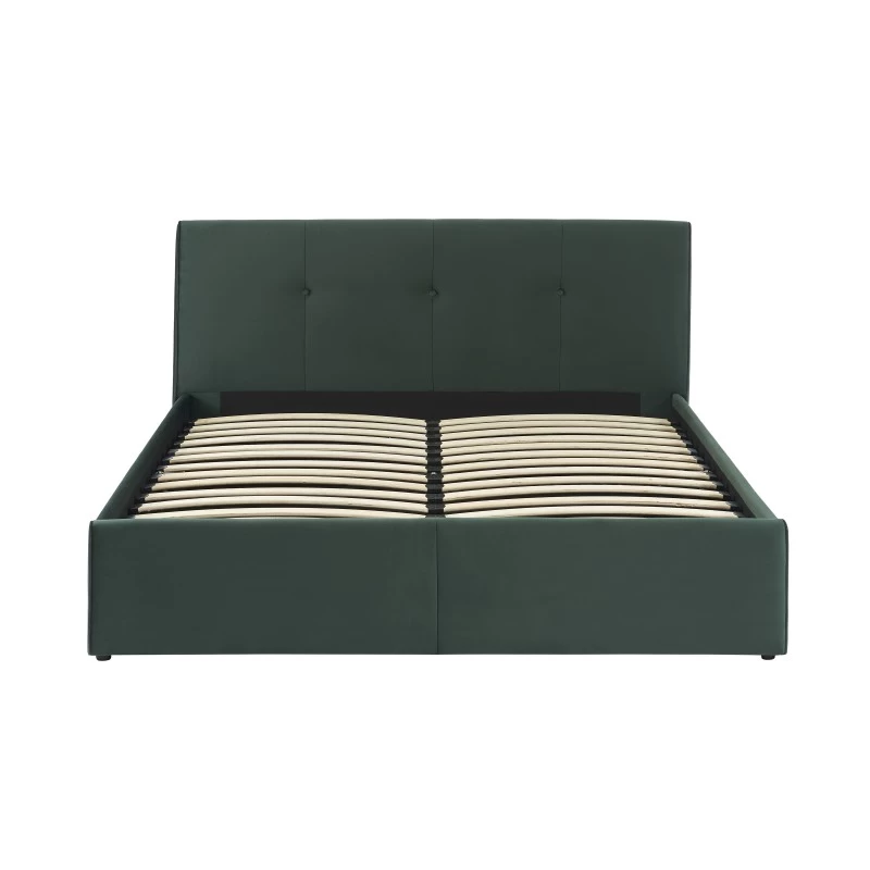 Lit Coffre SEGURO Velours Vert Forêt 140x190 Sommier Inclus 8 Lit Coffre SEGURO Velours Vert Forêt 140x190 Sommier Inclus – Image 8