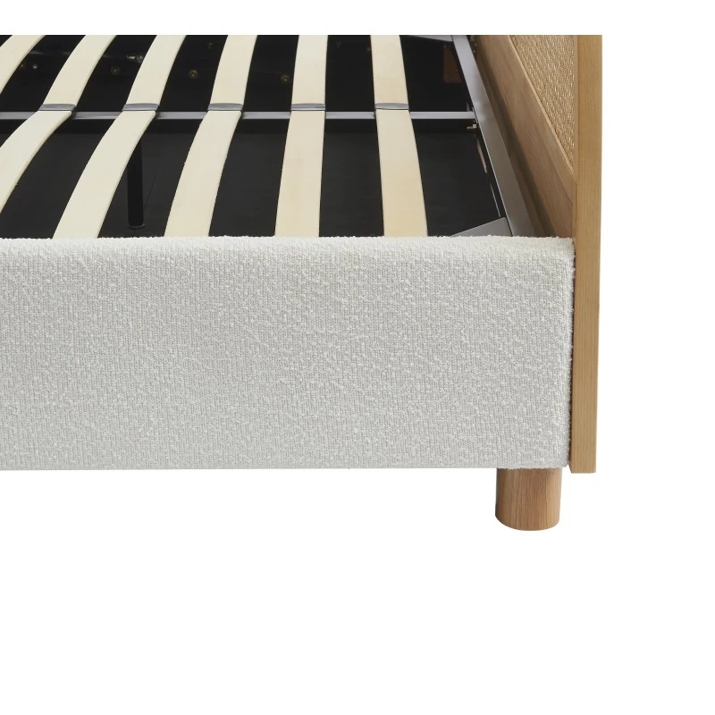 Lit Coffre TSUKI 160x200 Tissu Bouclette écru Et Cannage Rotin 7 Lit Coffre TSUKI 160x200 Tissu Bouclette écru Et Cannage Rotin – Image 7