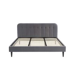 Lit Double ANDRE Velours Gris Anthracite 180x200 Sommier Inclus -Meuble Déco Soldes lit double andre velours gris anthracite 180x200 sommier inclus 4