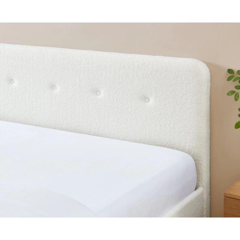 Lit Double ANDREAS Bouclette Blanche Sommier 160x200cm Inclus 4 Lit Double ANDREAS Bouclette Blanche Sommier 160x200cm Inclus – Image 4