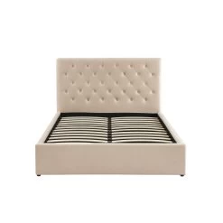 Lit Double Avec Coffre HUBERT Velours Beige 140x190 Sommier Inclus -Meuble Déco Soldes lit double avec coffre hubert velours beige 140x190 sommier inclus 6